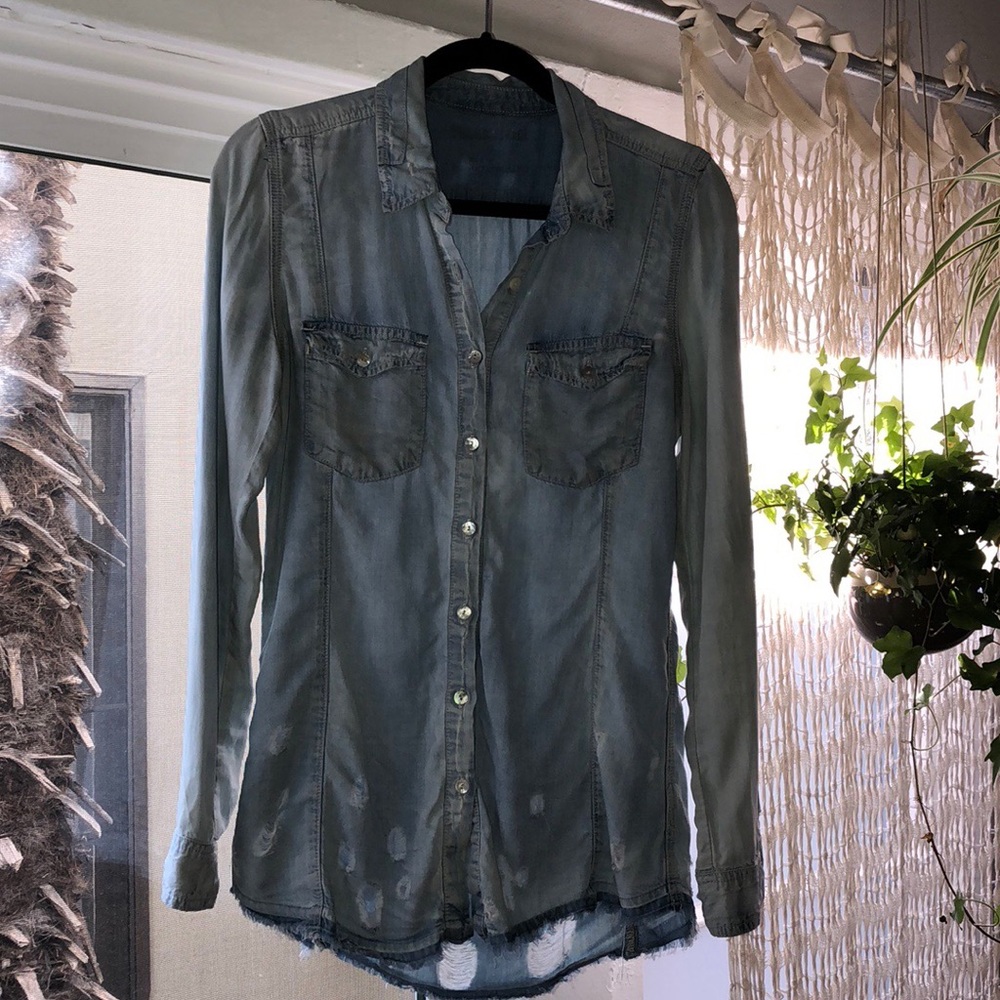 Chambray button down shirt